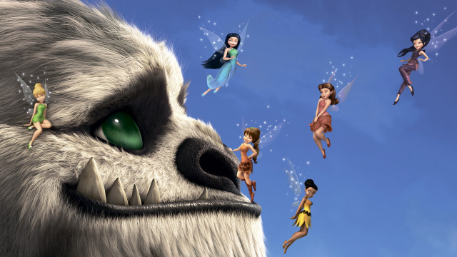 Wolf face cartoon girls flying free wallpaper for desktop - medium preview image