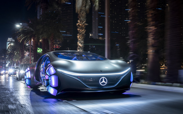 Futuristic car city night neon #5 free wallpaper for desktop - medium preview image