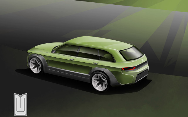 Green car graphic black green free wallpaper for desktop - medium preview image