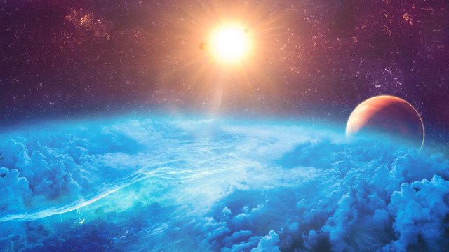 Earth sky stars moon aurora free wallpaper for desktop - medium preview image