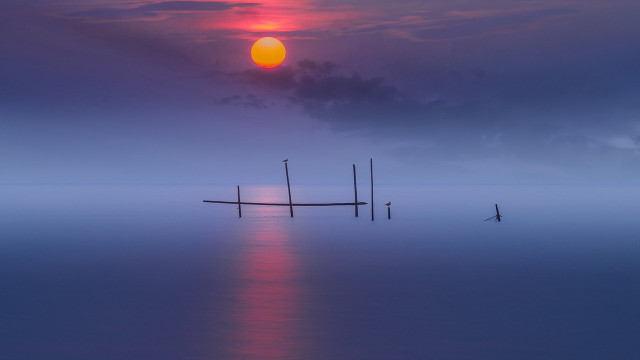 Boat water sunset cloudy sky #4 free wallpaper for desktop - medium preview image