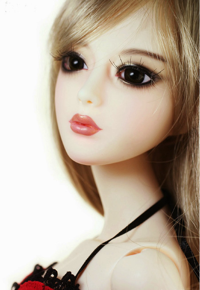 Doll black dress red flower free wallpaper for mobile - medium preview image