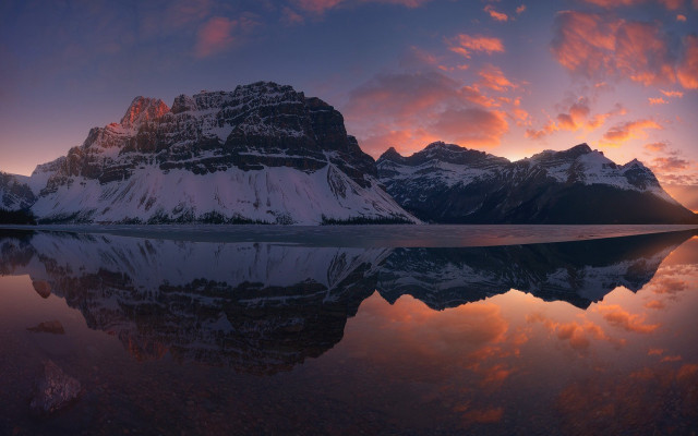 Mountain range lake sunset clouds #4 free wallpaper for desktop - medium preview image