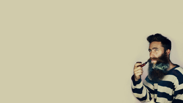 Bearded man brushing teeth striped free wallpaper for desktop - medium preview image