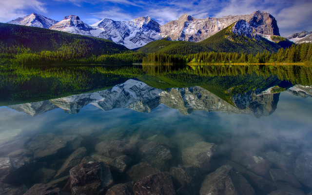 Mountain lake reflection forest sky #4 free wallpaper for desktop - medium preview image