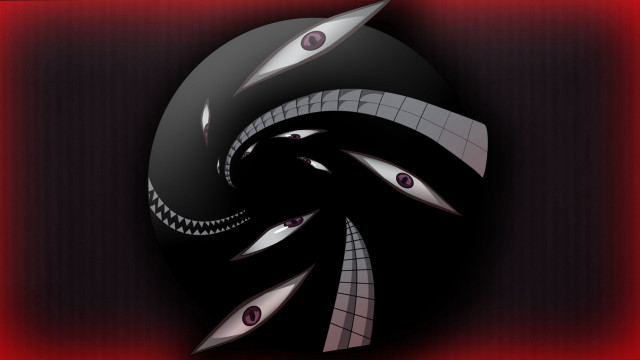 Black red spiral illusion portrait free wallpaper for desktop - medium preview image