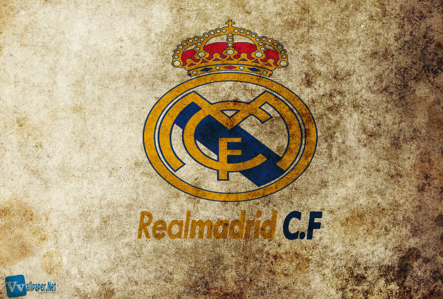 Grungy real madrid crest wall free wallpaper for desktop - medium preview image