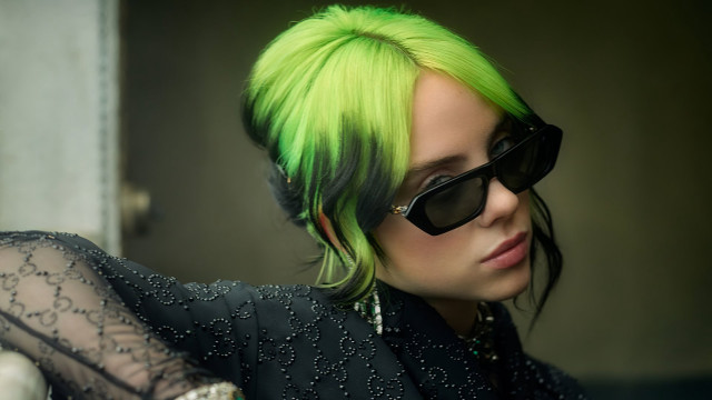 Green hair sunglasses black lace free wallpaper for desktop - medium preview image