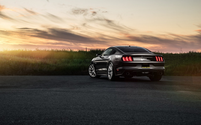 Mustang sunset clouds tiltshift backlit free wallpaper for desktop - medium preview image
