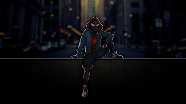 City suit hoodie red light free wallpaper for desktop - medium preview image
