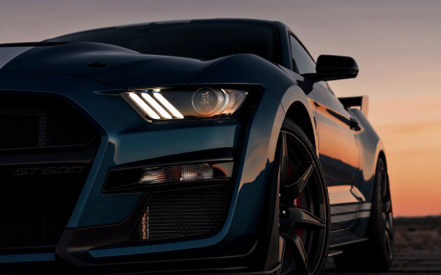 Cobra car hood up sunset free wallpaper for desktop - medium preview image