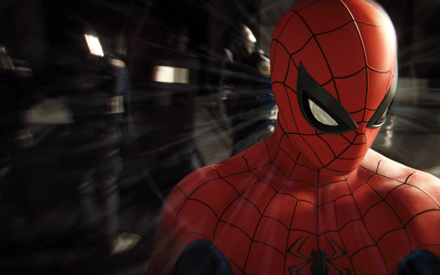 Spiderman red suit black mask free wallpaper for desktop - medium preview image