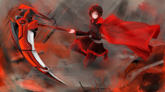 Red dress sword smoke gothic free wallpaper for desktop - medium preview image