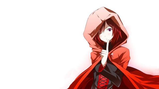 Woman red coat hood red free wallpaper for desktop - medium preview image