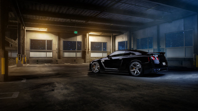 Black sports car parking garage #8 free wallpaper for desktop - medium preview image