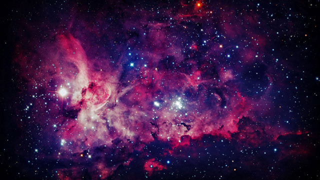 Purple blue space stars cluster free wallpaper for desktop - medium preview image