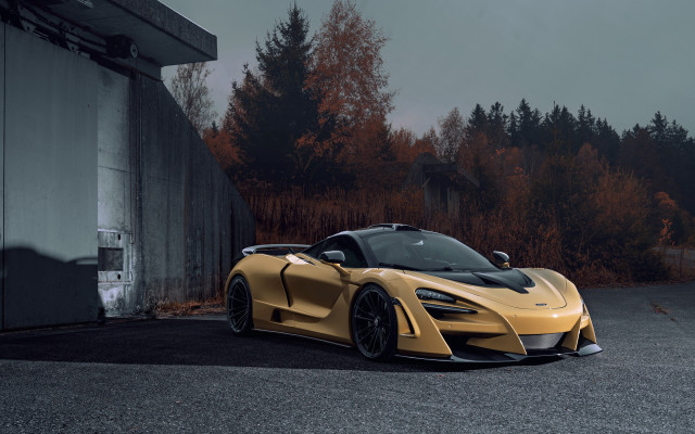 Yellow sports car forest night free wallpaper for desktop - medium preview image