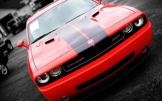 Red car black stripe hood #3 free wallpaper for desktop - medium preview image