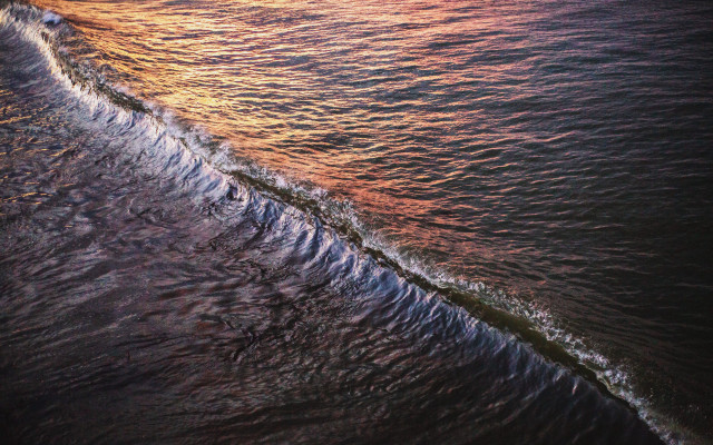 Wave sunset ocean nature forest free wallpaper for desktop - medium preview image