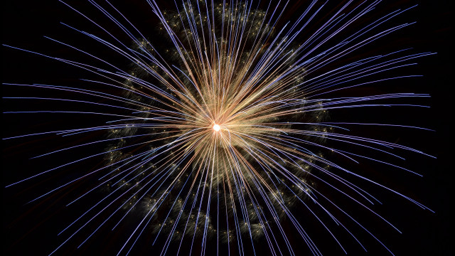 Fireworks night sky blue star free wallpaper for desktop - medium preview image