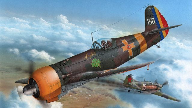 Airplanes shamrock clouds photorealism airbrush free wallpaper for desktop - medium preview image