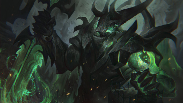 Demonic green eyed giant sword free wallpaper for desktop - medium preview image