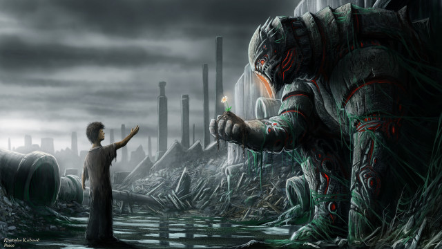 Swamp giant city glowing light free wallpaper for desktop - medium preview image