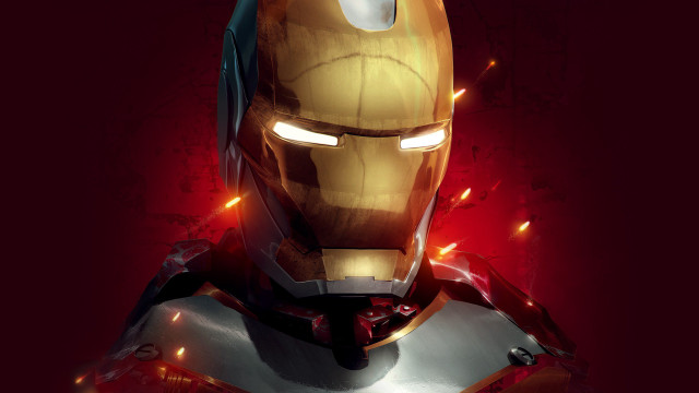 Ironman mask red eyes fire free wallpaper for desktop - medium preview image