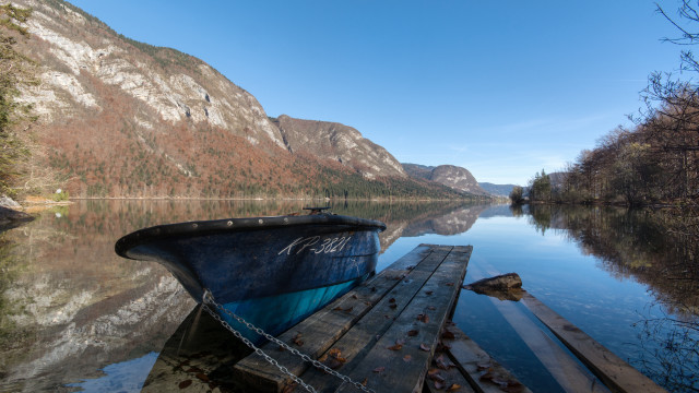 Lake dock mountains chain blue free wallpaper for desktop - medium preview image