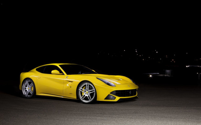 Yellow sports car night city #4 free wallpaper for desktop - medium preview image