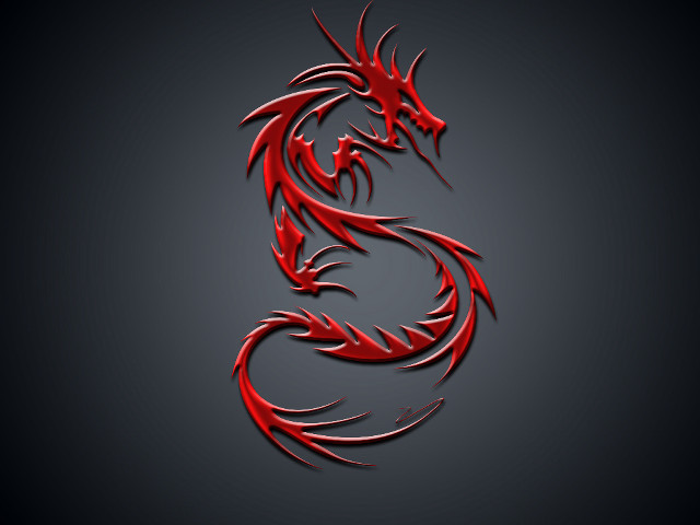 Red dragon black background shadow free wallpaper for desktop - medium preview image