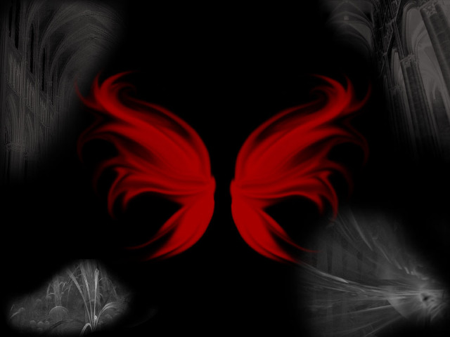 Red black background large wing free wallpaper for desktop - medium preview image