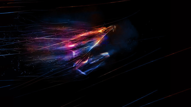 Colorful abstract space lines dots free wallpaper for desktop - medium preview image