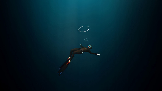 Floating bubble circle underwater digital free wallpaper for desktop - medium preview image