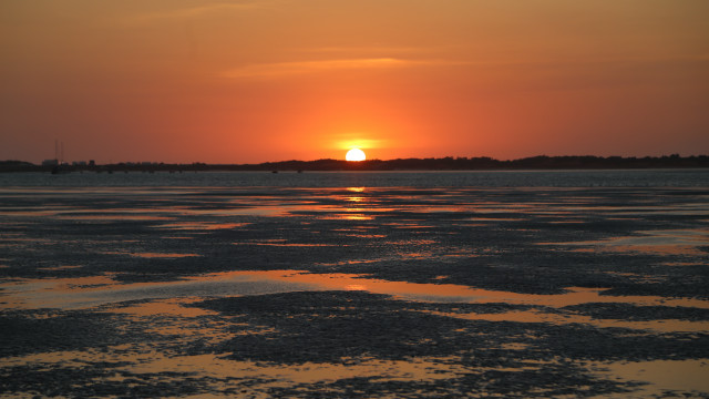 Sunset water boat clouds horizon #6 free wallpaper for desktop - medium preview image