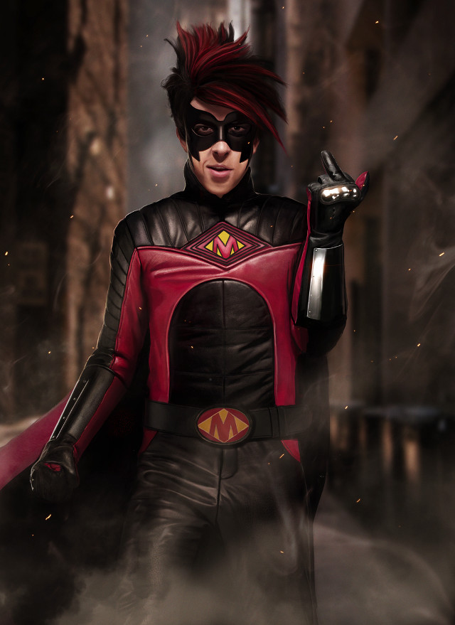 Man red black costume glove free wallpaper for mobile - medium preview image