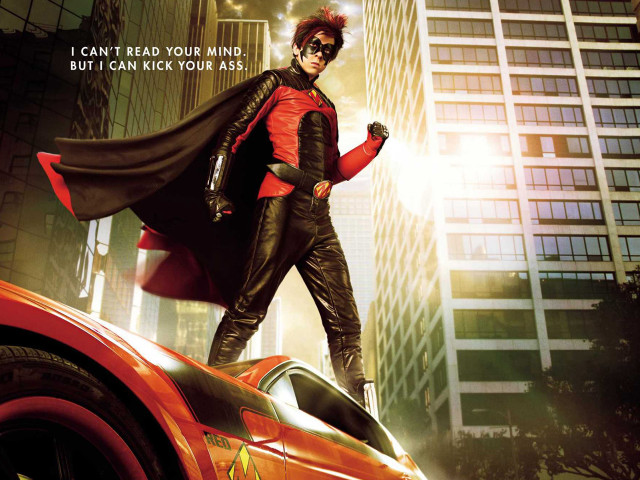 Man red shirt black cape free wallpaper for desktop - medium preview image