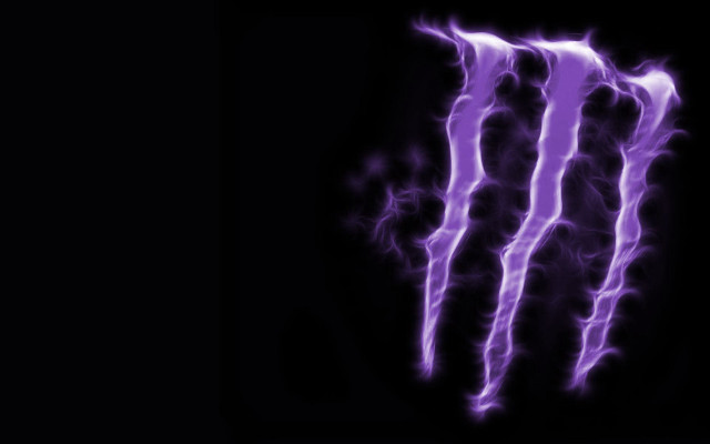 Purple monster logo black background free wallpaper for desktop - medium preview image