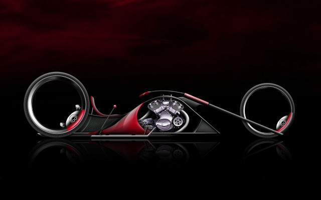 Futuristic motorcycle red black interior free wallpaper for desktop - medium preview image