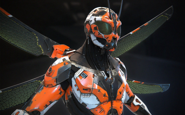 Robot helmet wings metal plastic free wallpaper for desktop - medium preview image