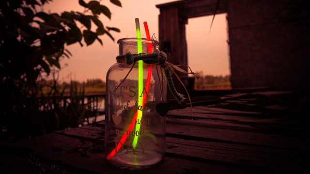 Jar lights window fireflies ecological free wallpaper for desktop - medium preview image