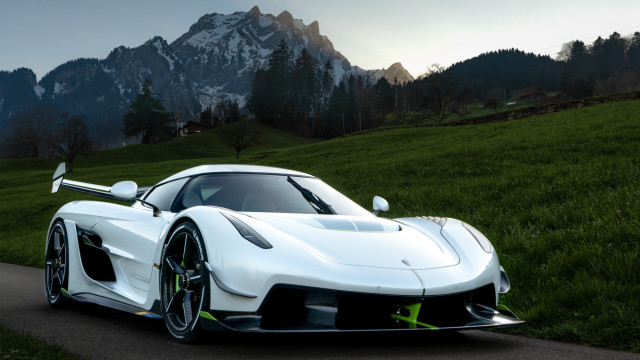 White sports car mountain road #13 free wallpaper for desktop - medium preview image