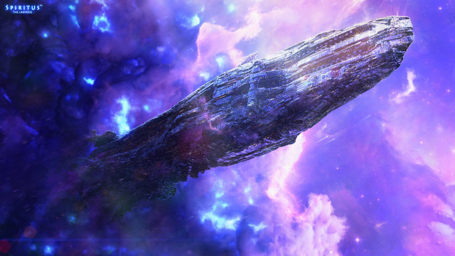 Space ship galaxy stars clouds free wallpaper for desktop - medium preview image