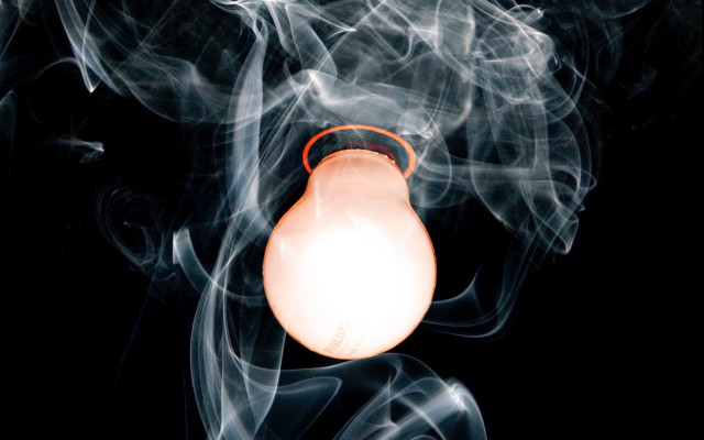 Lit bulb smoke shock art free wallpaper for desktop - medium preview image