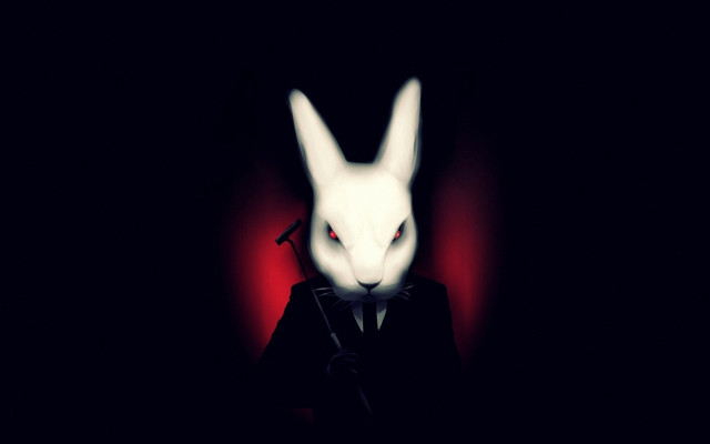 White rabbit suit red eyes free wallpaper for desktop - medium preview image