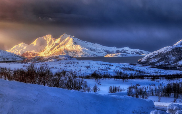 Mountain lake forest sky city #2 free wallpaper for desktop - medium preview image