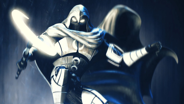 Man suit sword rain light free wallpaper for desktop - medium preview image