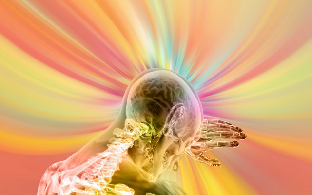 Psychedelic person rainbow swish cellphone free wallpaper for desktop - medium preview image