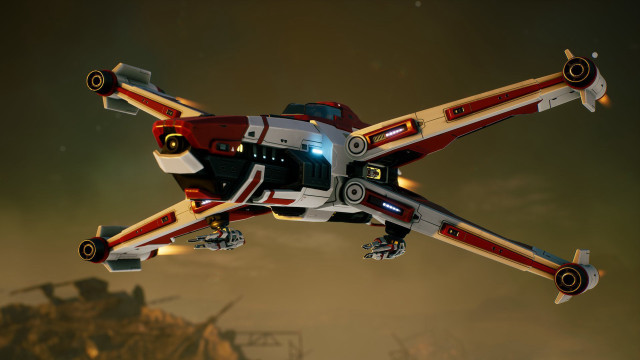 Futuristic vehicle flying sky clouds free wallpaper for desktop - medium preview image