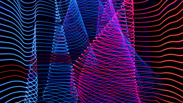 Colorful lines kinetic art hologram free wallpaper for desktop - medium preview image